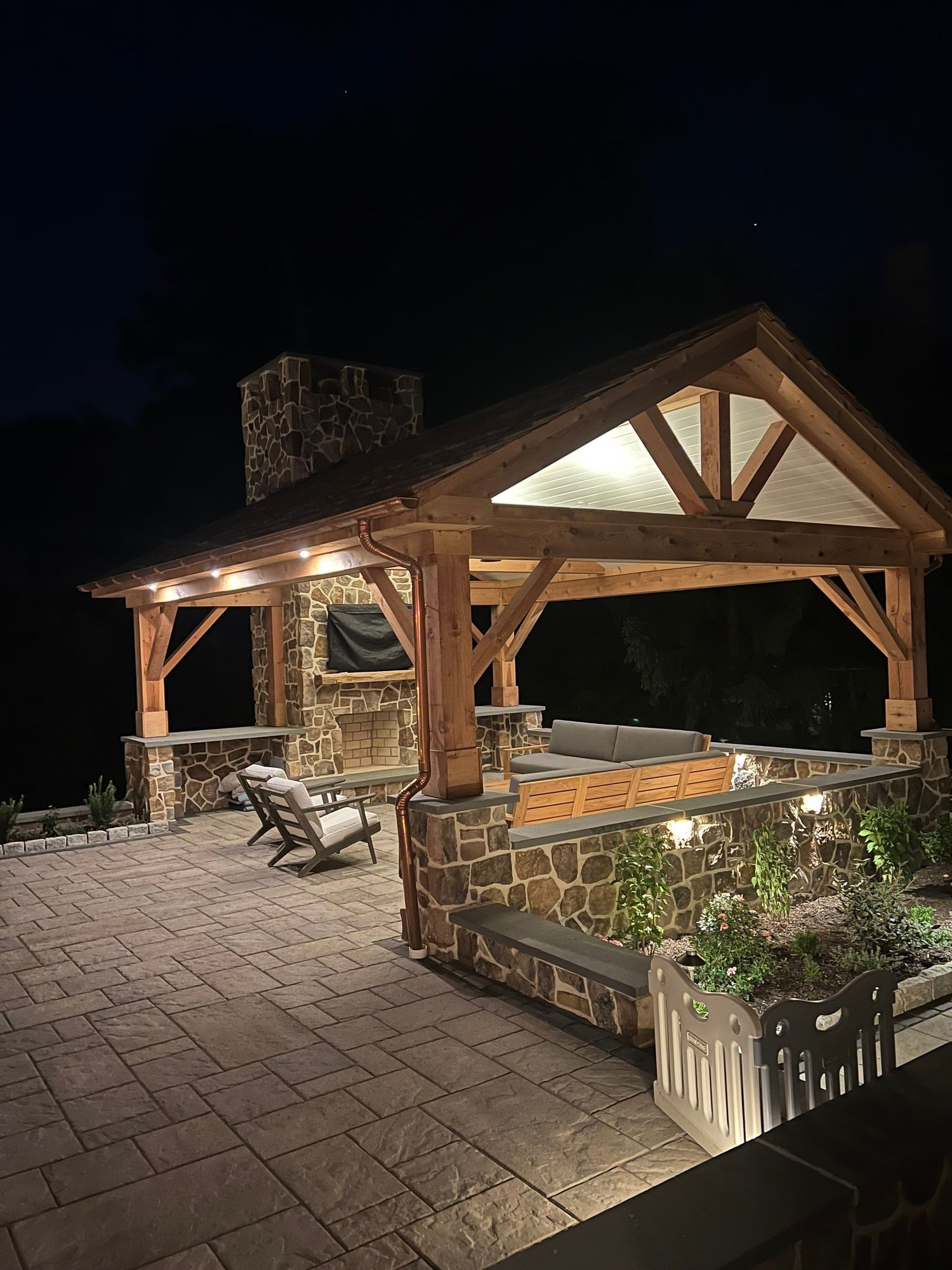 Step and hardscape lighting Newtown Square PA — recessed step and patio lighting